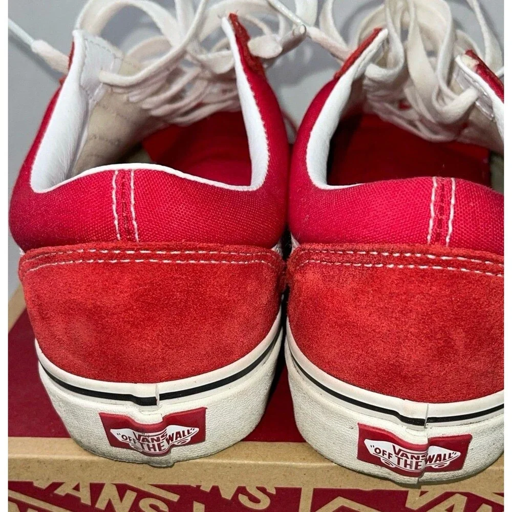 Vans Men's Old Skool Red Dahlia Low Top Skate Shoes Size 8